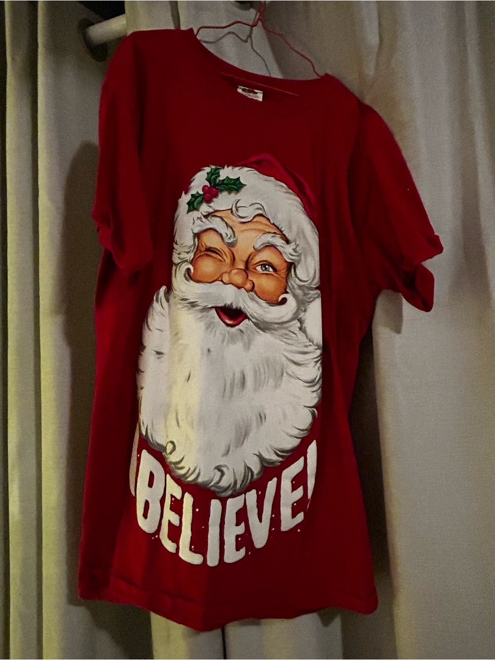 Fruit of the Loom Red Short Sleeve Kids' Santa Graphic Tee